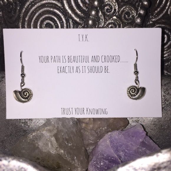 Trust Your Knowing - Handmade Ammonite Earrings - Picture 2 of 4